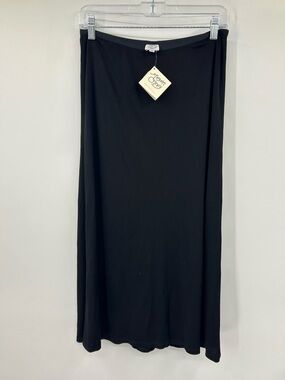 NWT Margaret O’Leary Black Jersey Essential A Line Skirt Elastic Waist Pull On M
